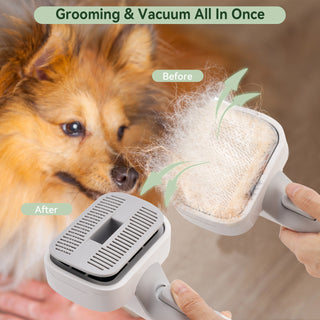 Dog Vacuum Brush for Shedding Grooming 1.5L Grooming Tools for Dogs Cats Pets 5 In 1 Pet Grooming Kit Vacuum Suction Professional Pet Hair Clipper