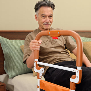 Bed Assist Rail w/ Non-Slip Handle & Storage Pouch Fits 350 LBS Bed Rails