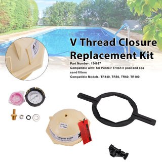 154697 Tan V Thread Closure Replacement Kit For Pentair Triton II Pool and Spa Sand Filter