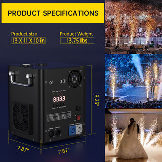 700W Large Cold Spark Firework Machine – DMX Stage DJ Event Party Effect with Remote Control