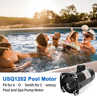 USQ1202 Pool Pump Motor Single Speed Pool Motor 2 HP High Efficiency