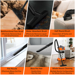 Topteng Wet Dry Blow Three Uses 10 Gallon 3200w 8 Peak Hp Stainless Steel Vacuum Cleaner