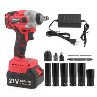 21V Cordless Impact Wrench 1/2" Brushless - High Power Ratchet Gun with Battery Kit