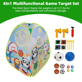 4In1 Multifunctional Game Target Set Play Football,Basketball,Bean Bag,Fly Ball