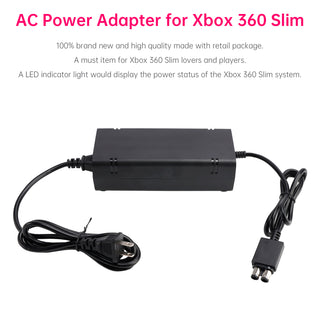 AC Adapter Brick Charger Power Supply Cord 115W Fit for Xbox 360 Slim US Plug