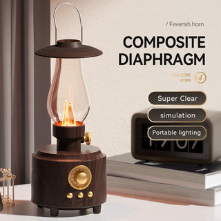 Retro Kerosene Table Lamp Bluetooth Speaker IPX4 Waterproof Bedside Lamp Camping