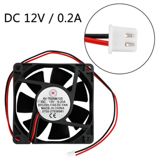 1PC 12V 0.2A Cooling Computer Fan Ball Bearing 70×25mm DC Brushless 2 Pin