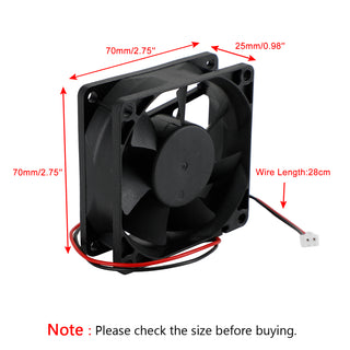 1PC 12V 0.2A Cooling Computer Fan Ball Bearing 70×25mm DC Brushless 2 Pin