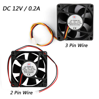 1PC 12V 0.2A Cooling Computer Fan Ball Bearing 70×25mm DC Brushless 2 Pin