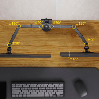 Double Dual Display Computer Monitor Arm Mount Desk Stand 17"-27" Screen LED LCD