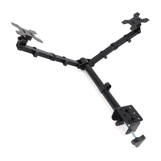 Double Dual Display Computer Monitor Arm Mount Desk Stand 17"-27" Screen LED LCD