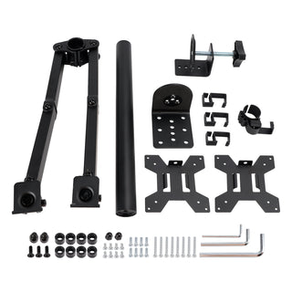 Double Dual Display Computer Monitor Arm Mount Desk Stand 17"-27" Screen LED LCD