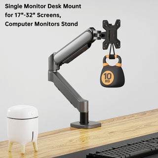 Single Monitor Desk Mount for 17"-32" Screens 2-9kg Load Computer Monitors Stand