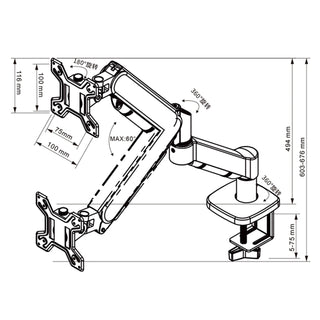 Single Monitor Desk Mount for 17"-32" Screens 2-9kg Load Computer Monitors Stand