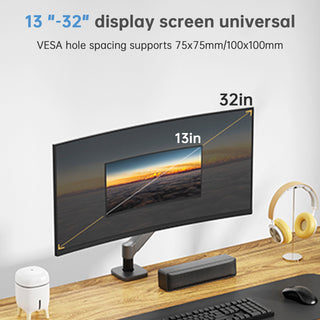 Single Monitor Desk Mount for 17"-32" Screens 2-9kg Load Computer Monitors Stand