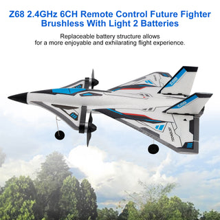 Z68 2.4GHz 6CH Remote Control Future Fighter Brushless With Light 2 Batteries