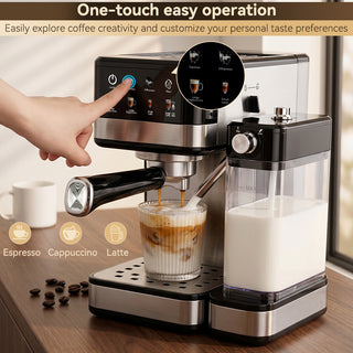 20 Bar Espresso Machine With Automatic Milk Frother Cappuccino Latte Machines