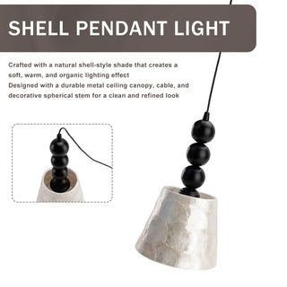 1-light 6.9" Natural Capiz Seashell Pendant Light