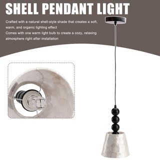 1-light 6.9" Natural Capiz Seashell Pendant Light