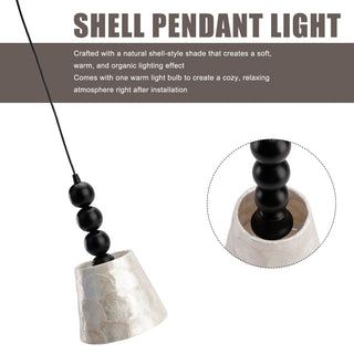 1-light 6.9" Natural Capiz Seashell Pendant Light