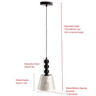 1-light 6.9" Natural Capiz Seashell Pendant Light