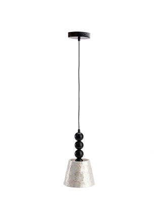 1-light 6.9" Natural Capiz Seashell Pendant Light