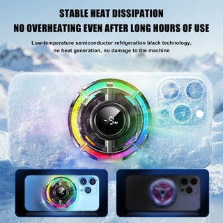 Magnetic Phone Cooler for Gaming Cell iPhone Cooling Fan Portable RGB Cooler