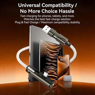 100W Silicone Zinc Alloy 3-in-1 Fast Charging Data Cable Stand for Watching TV Series and Playing Games - a popular charging cable for iPhone/Samsung/Android Phones