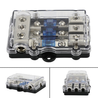 3 Way Car Mini ANL Blade Fuse Holder Stereo Audio 2 4 8 Gauge Distribution Block