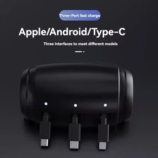 3-in-1 Retractable Car Backseat Charging Station Box for iPhone/Samsung/Android