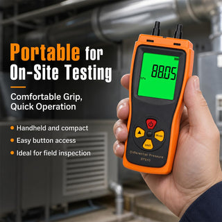 ST510 Digital Manometer Low Pressure Accurate Air Pressure Meter 0~100hPa