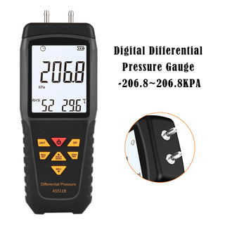 AS511B High Precision Digital Differential Pressure Gauge -206.8~206.8KPA