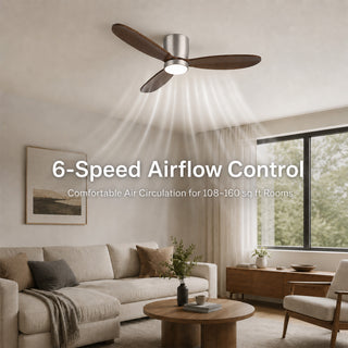 52" Flush Mount Ceiling Fan with Light