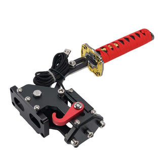 14Bit PC USB3.0 SIM Handbrake Sword Hilt for Racing Games Steering Wheel Stand