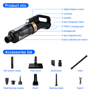 20000Pa Cordless Handheld Vacuum Cleaner Strong Real Suction For Car and Home
