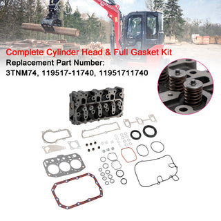 3TNV70 Cylinder Head+Gasket Kit For Yanmar Engine For John Deere Gator XUV 850D