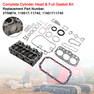 3TNV70 Cylinder Head+Gasket Kit For Yanmar Engine For John Deere Gator XUV 850D