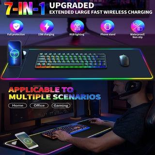 Magnetic Phone Earphones Watch 7-IN-1 Wireless Charging Mouse Pad Phone Holder