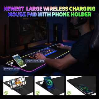 Magnetic Phone Earphones Watch 7-IN-1 Wireless Charging Mouse Pad Phone Holder