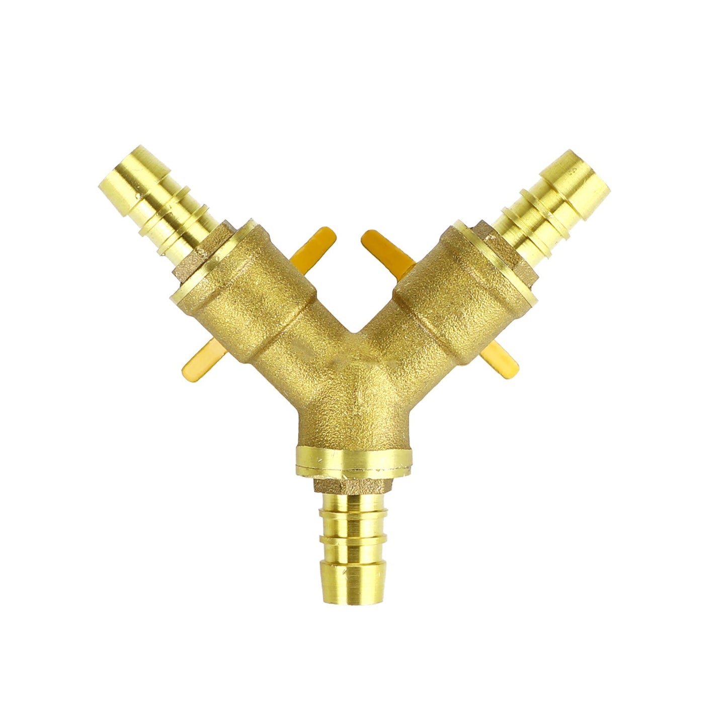 3/8" Hose Barb Ball Valve Y Shaped 3 Way Connector Barb Brass Fitting OD 11mm Generic