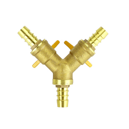 3/8" Hose Barb Ball Valve Y Shaped 3 Way Connector Barb Brass Fitting OD 11mm Generic