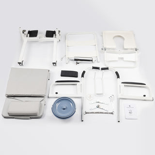 4-in-1 Patient Lift Wheelchair with Potty & Reclining Bed Function