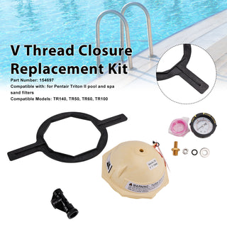 154697 Tan V Thread Closure Replacement Kit For Pentair Triton II Pool and Spa Sand Filter