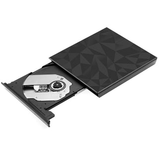 Usb 3.0 Type-C External Dvd Rw Cd Drive Burner Big Drill Face For Laptop Pc Blk