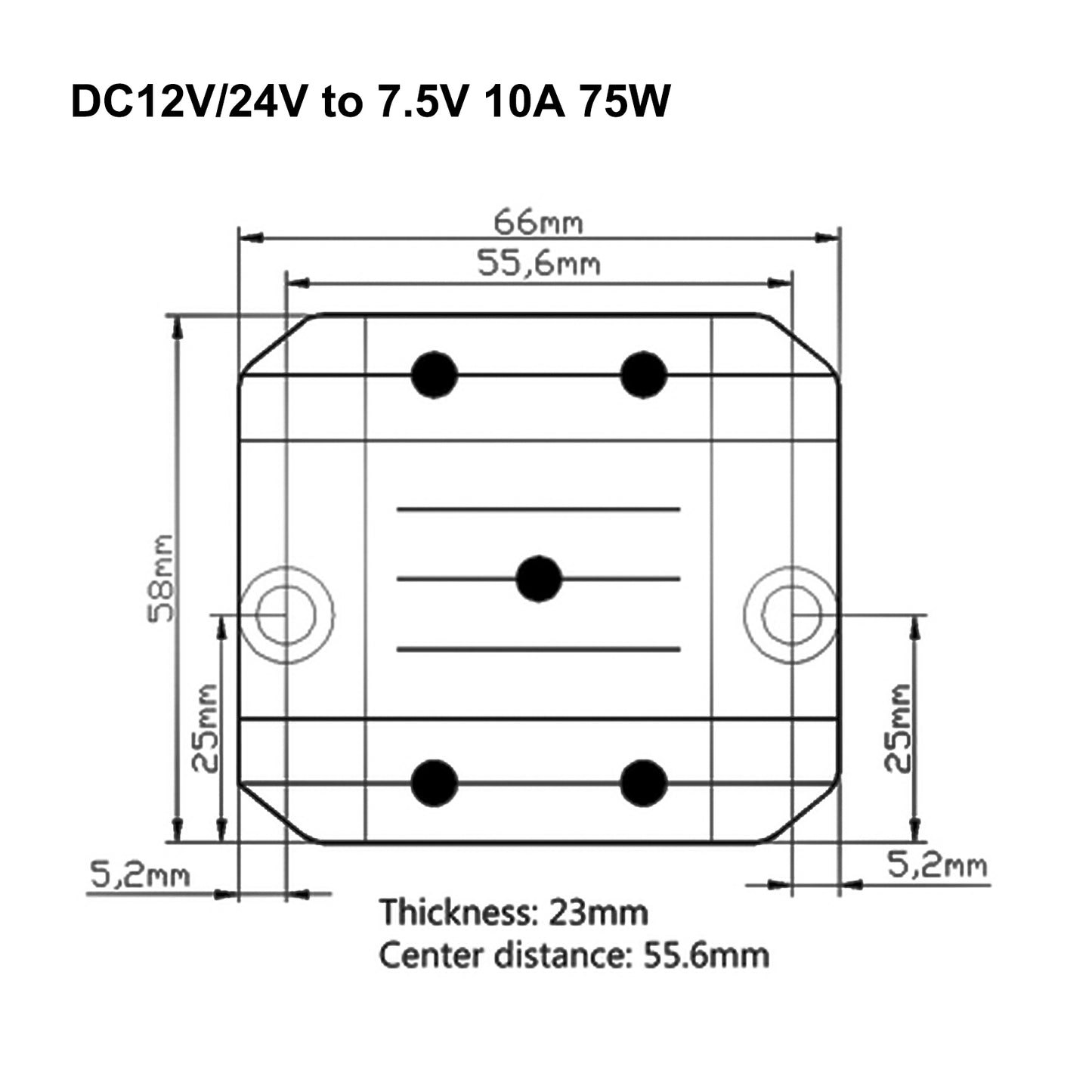 DC 12V/24V To 7.5V 10A 75W Converter Regulator Power Supplies Transformer Generic