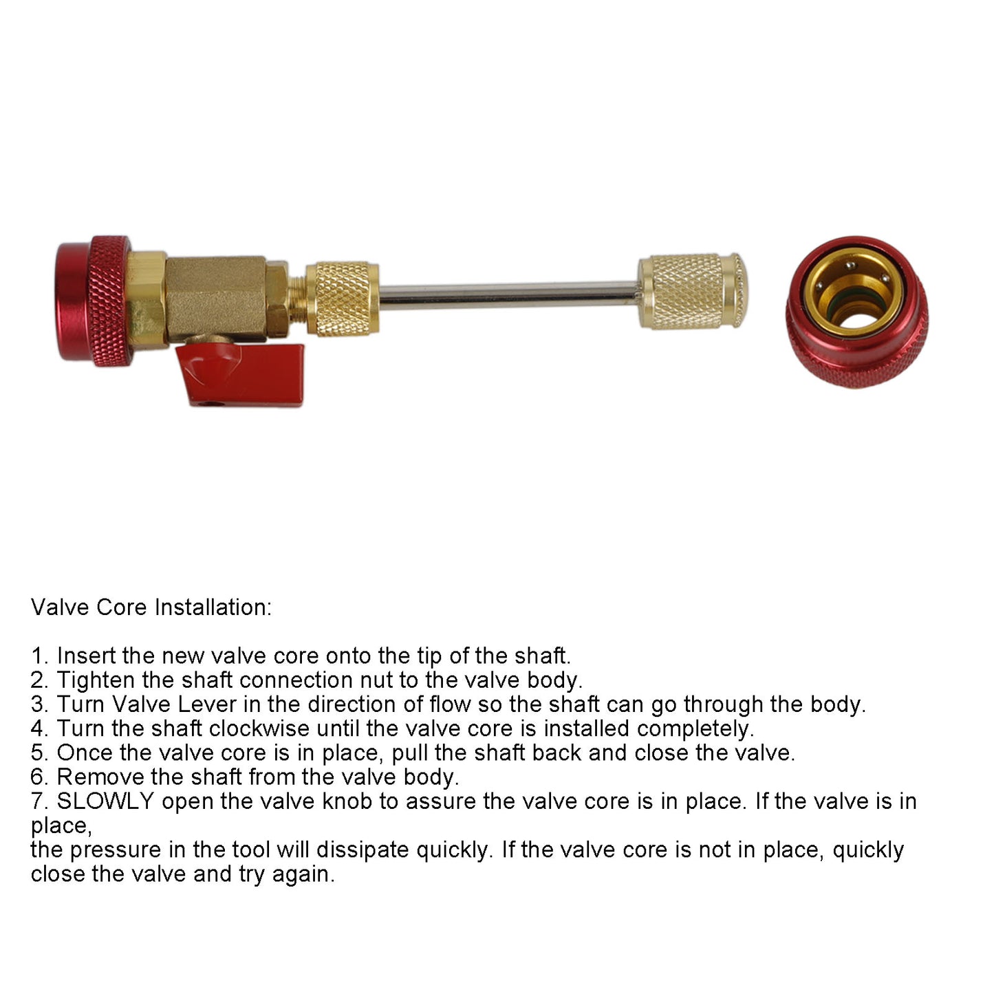 Refrigerant Valve Core Remover and Installer Tool Set High Low Side Valve Tool