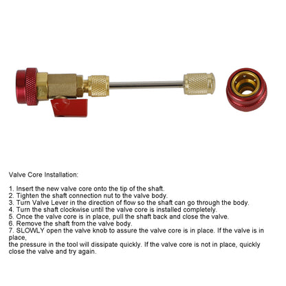 Refrigerant Valve Core Remover and Installer Tool Set High Low Side Valve Tool