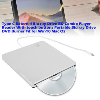 Type-C External  Drive BD DVD  Combo Player Reader With Touch Buttons