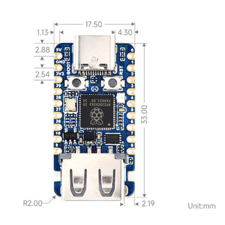 Raspberry Pi RP2350A USB Development Board Dual-Architecture Microcontroller