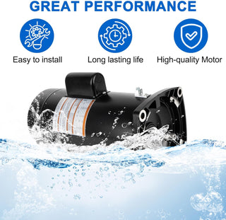 USQ1202 Pool Pump Motor Single Speed Pool Motor 2 HP High Efficiency